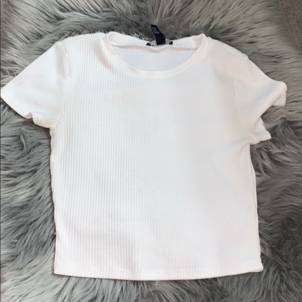 white crop top